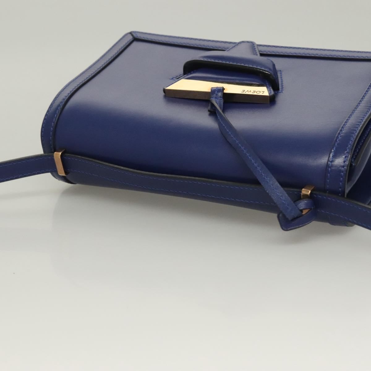 Loewe Barcelona Shoulder Bag Leather, BLUE, LEATHER, Shoulder bag