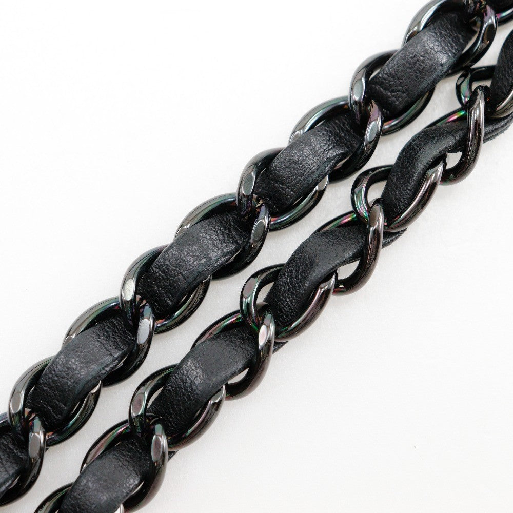 Chanel Studded CC Accordion Flap Bag Leather, BLACK, LEATHER, Handbag