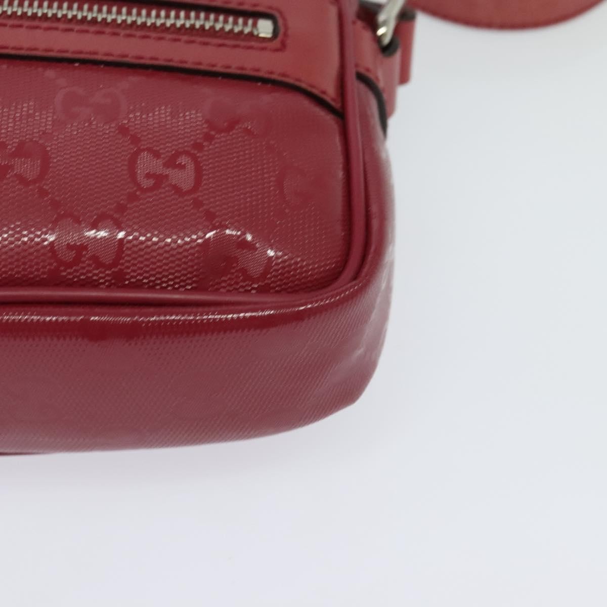 Gucci Zip Messenger Bag (Outlet) Canvas, RED, CANVAS, Shoulder bag