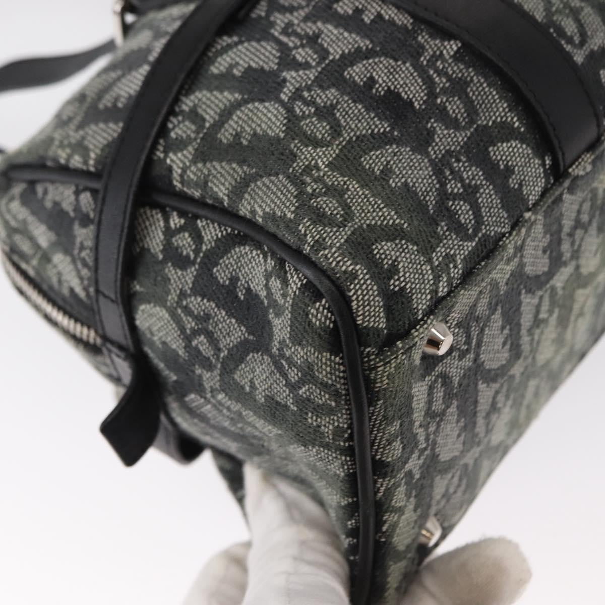 Christian Dior Vintage Trotter Zip Shoulder Bag Diorissimo Canvas, BLACK, CANVAS, Shoulder bag