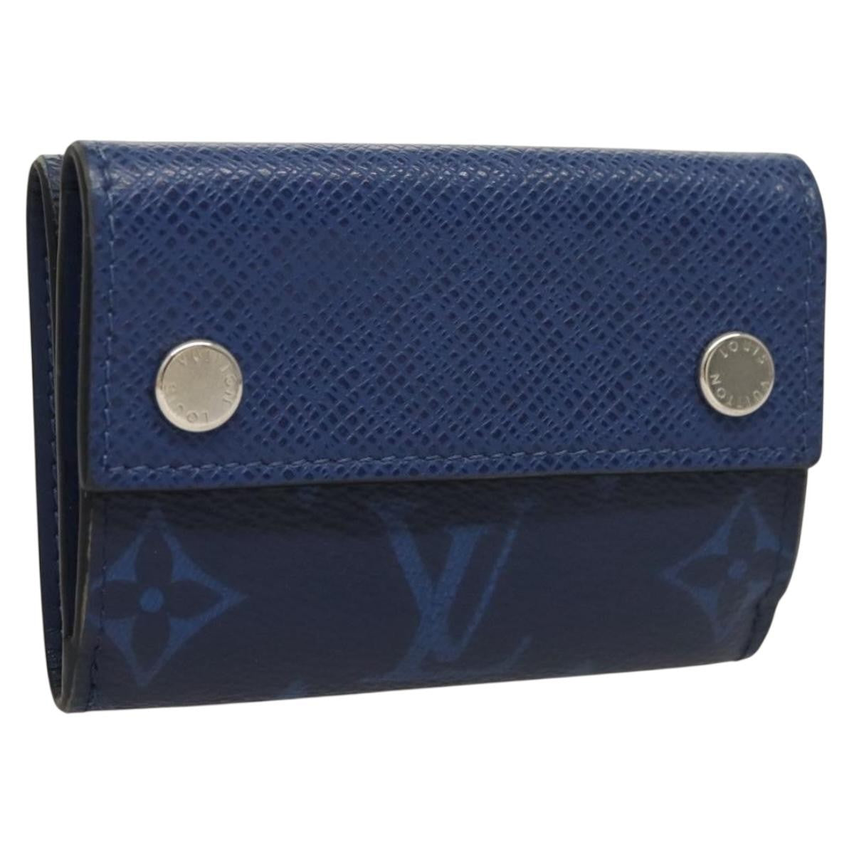 Louis Vuitton Discovery Wallet Monogram Taigarama, BLUE, LEATHER, Wallets