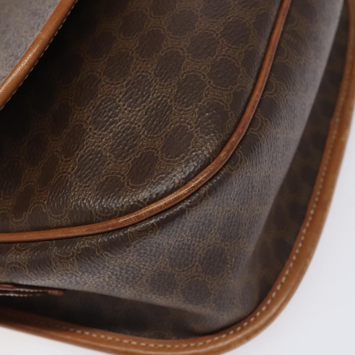 Celine Macadam Shoulder Bag PVC Leather, BROWN, CANVAS, Shoulder bag