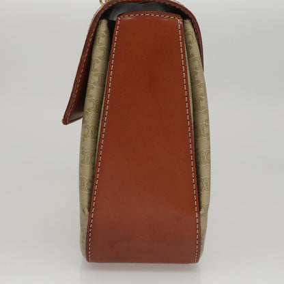 Celine Vintage Convertible Top Handle Bag Macadam Coated Canvas, BEIGE, CANVAS, Handbag