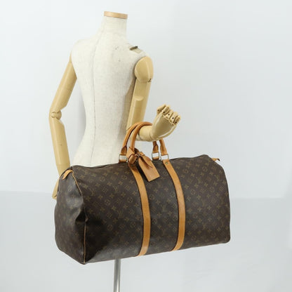 Louis Vuitton Keepall Bag Monogram Canvas, BROWN, CANVAS, Travel bag