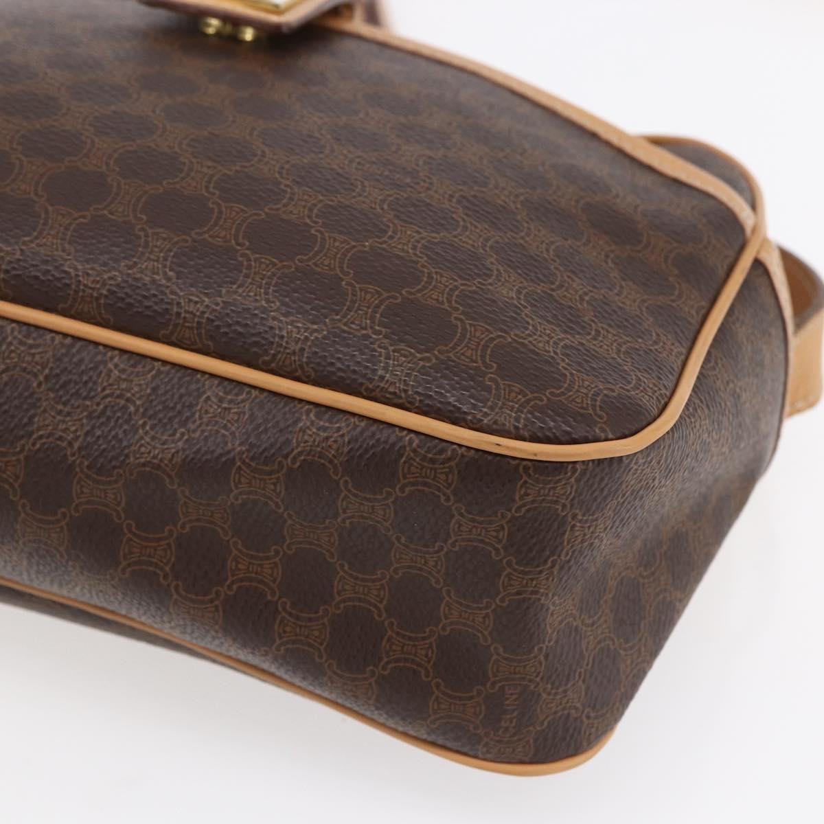 Celine Macadam Shoulder Bag PVC Leather, BROWN, PVC, Shoulder bag