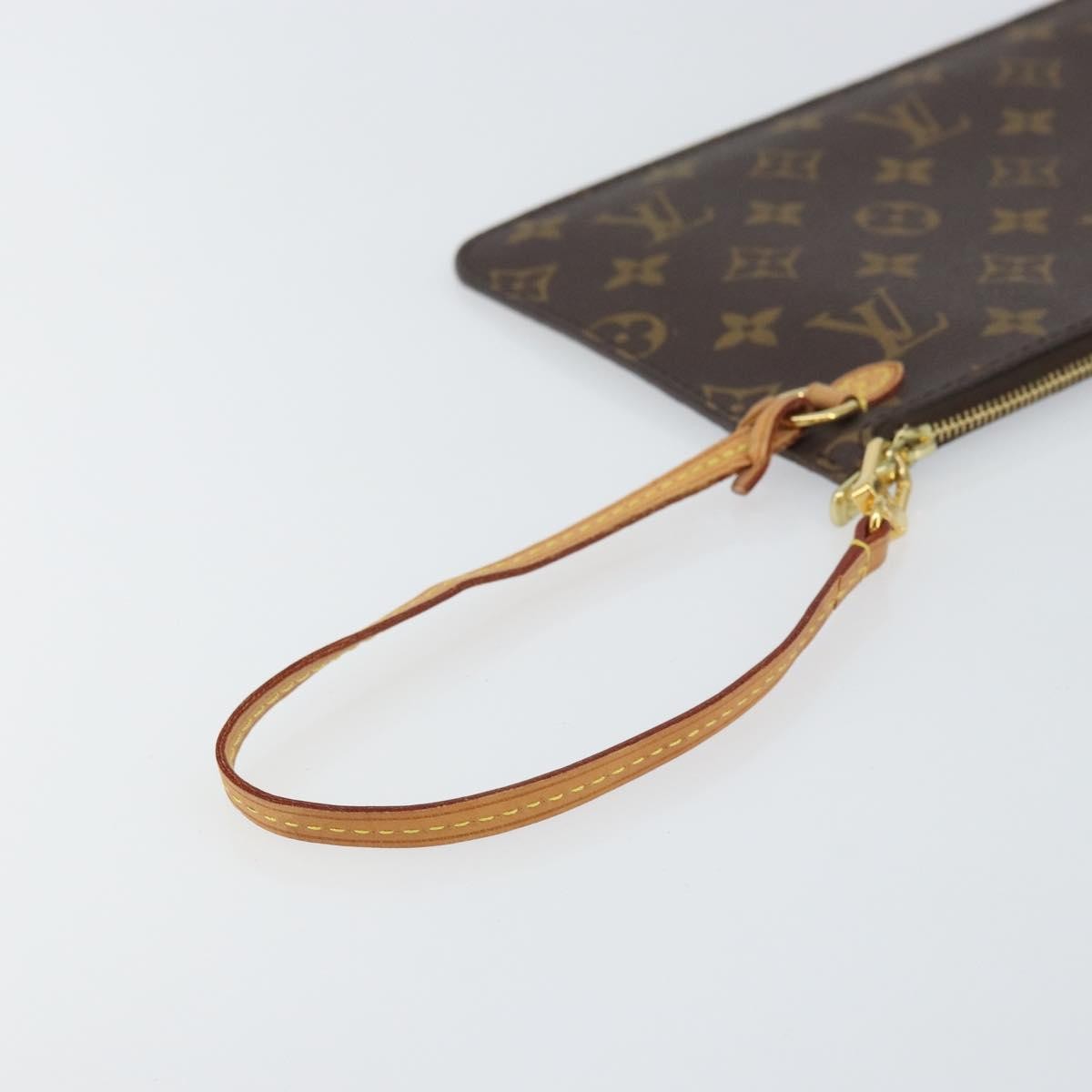Louis Vuitton Neverfull Pochette Monogram Canvas, BROWN, CANVAS, Clutche & pouche