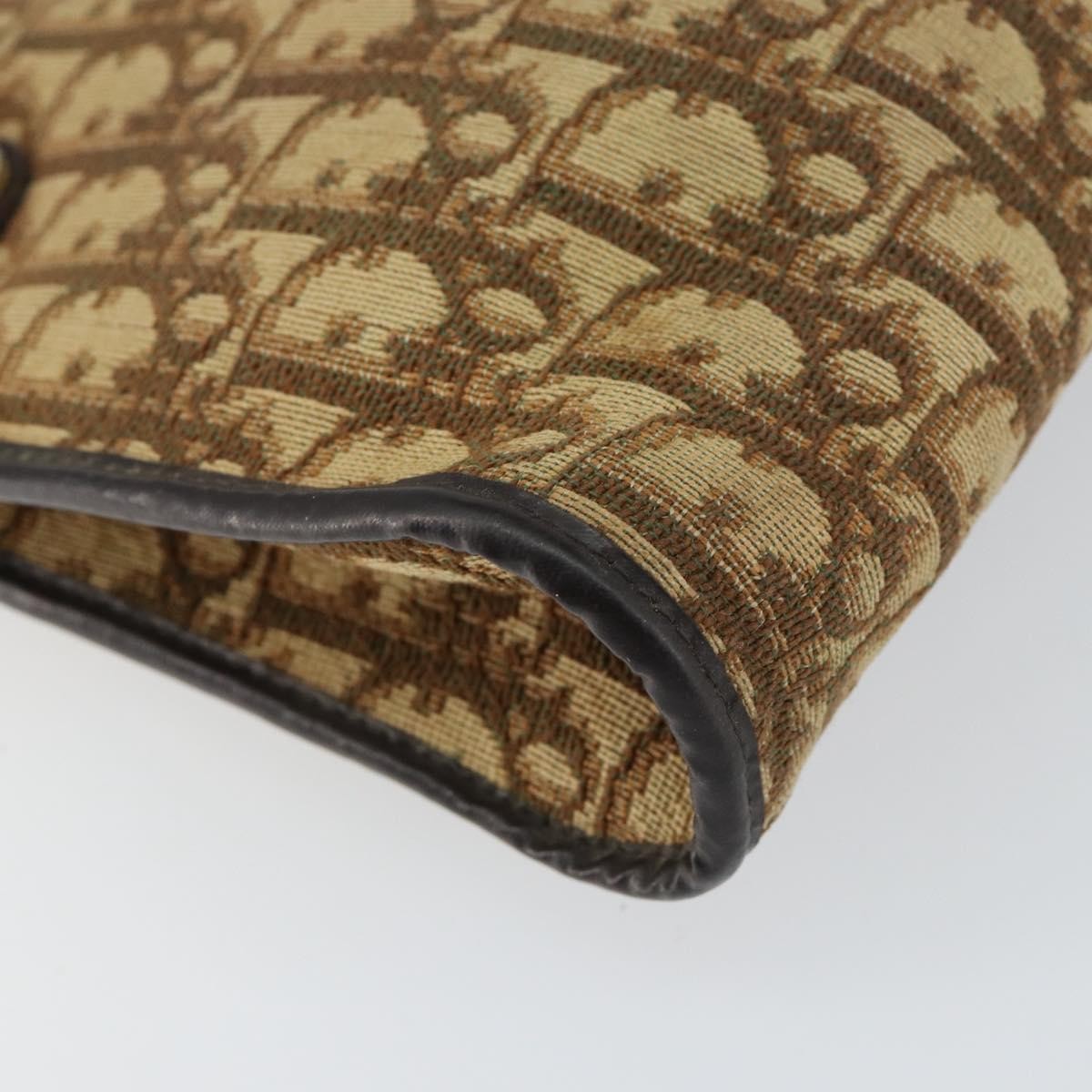 Christian Dior Vintage Trotter Shoulder Bag Canvas, BEIGE, CANVAS, Shoulder bag