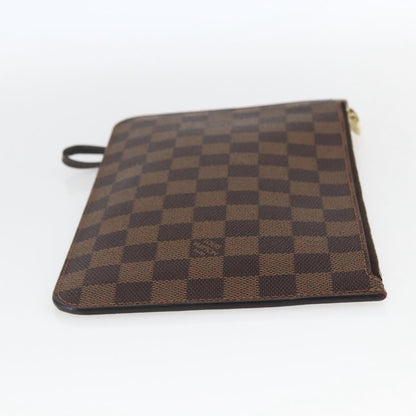 Louis Vuitton Neverfull Pochette Damier, BROWN, CANVAS, Clutche & pouche