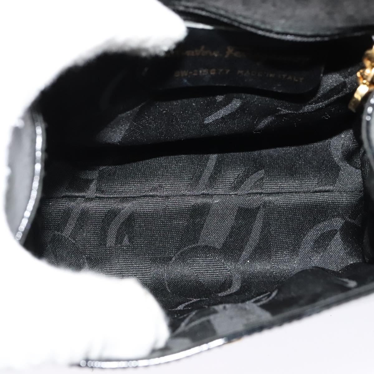 Salvatore Ferragamo Vintage Vara Bow Top Handle Bag Patent Leather, BLACK, PATENT_LEATHER, Handbag