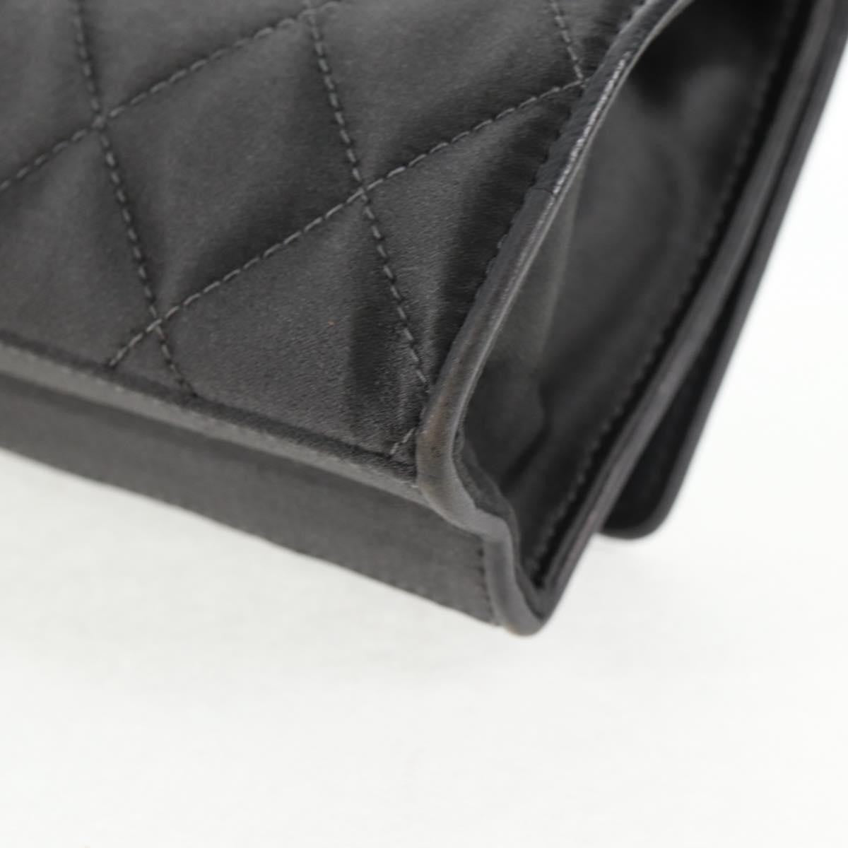 Chanel Vintage Camellia Flap Bag Satin, GRAY, SATIN, Clutche & pouche