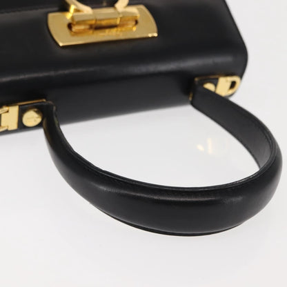 Salvatore Ferragamo Gancini Convertible Top Handle Bag Leather, BLACK, LEATHER, Handbag