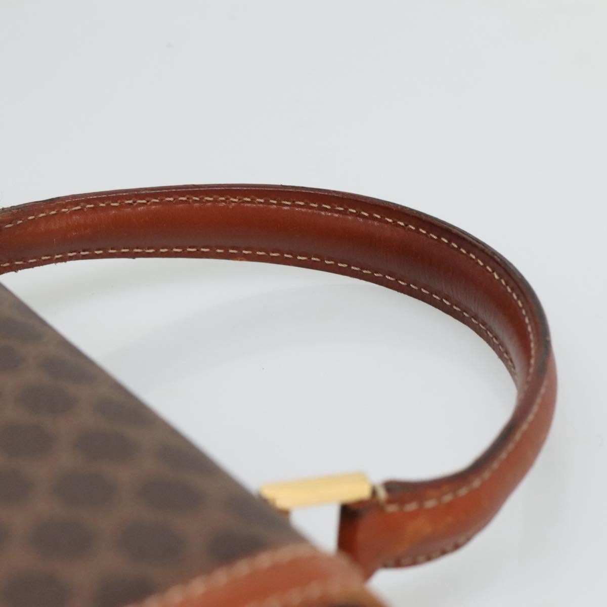 Celine Vintage Convertible Top Handle Bag Macadam Coated Canvas, BROWN, CANVAS, Handbag