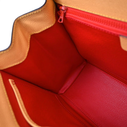 Celine Vintage Convertible Turnlock Top Handle Bag Leather, YELLOW, LEATHER, Handbag