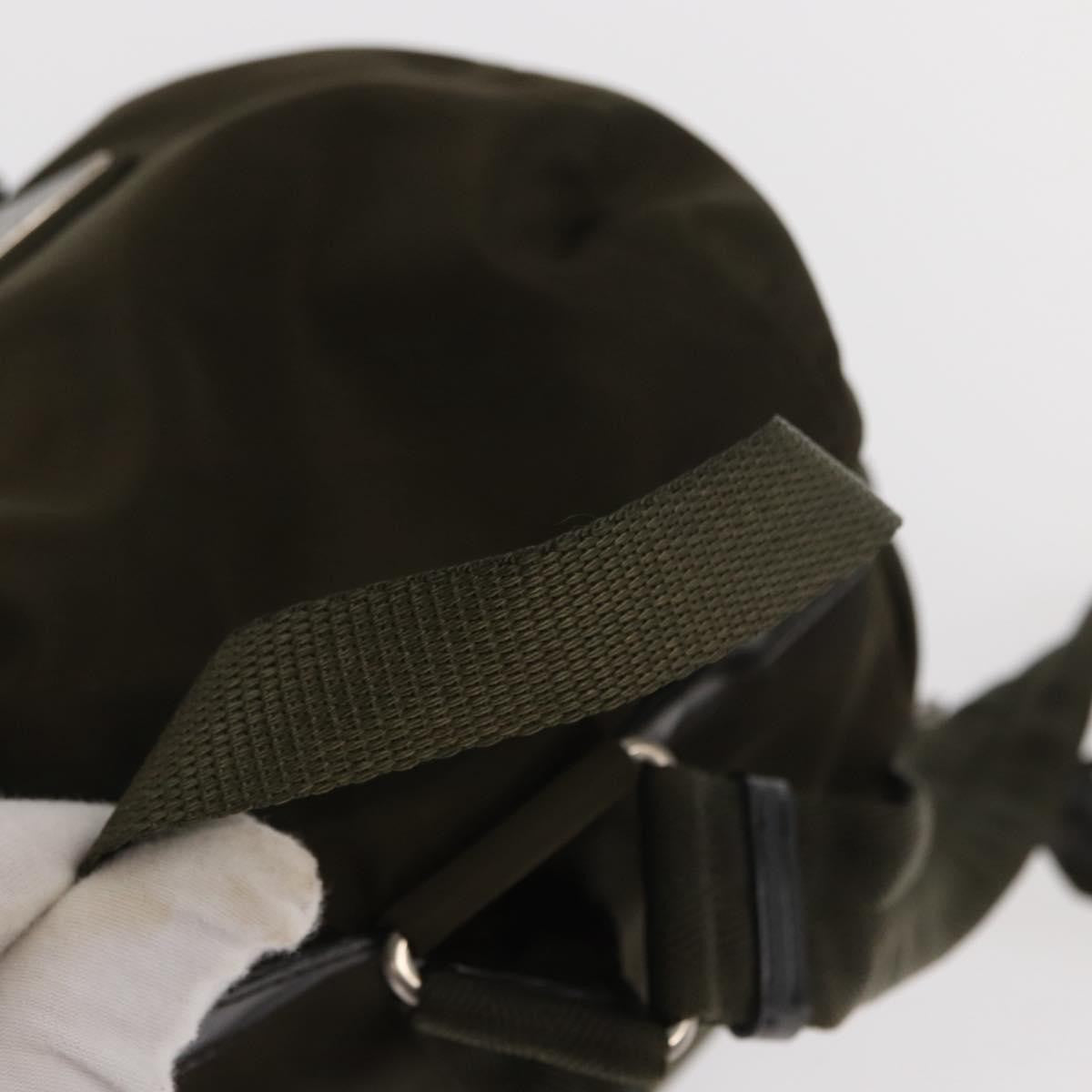 Prada Vela Double Front Pocket Backpack Tessuto with Saffiano Leather, KHAKI, NYLON, Backpack