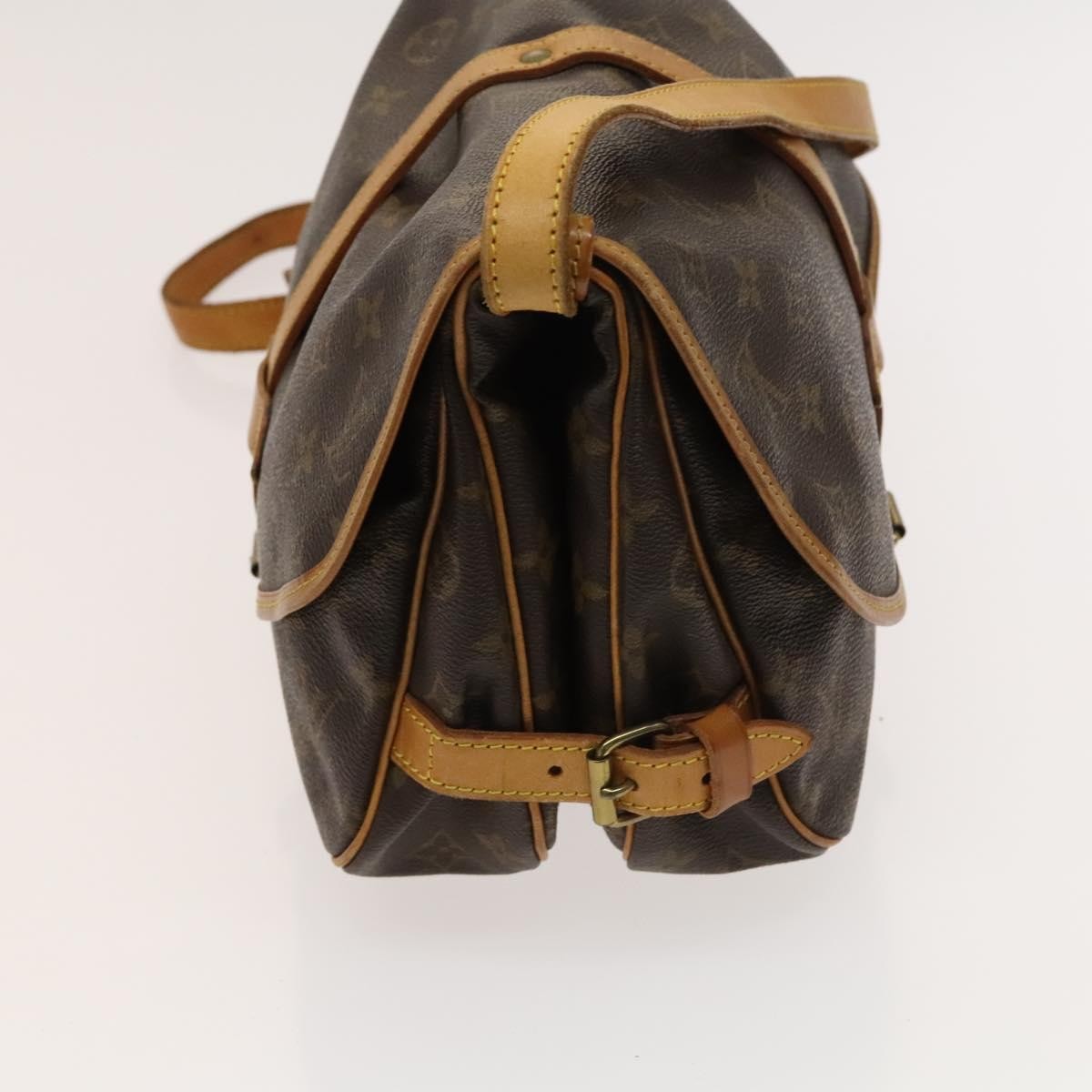 Louis Vuitton Saumur Handbag Monogram Canvas, BROWN, CANVAS, Shoulder bag