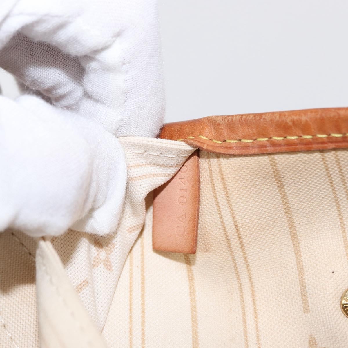 Louis Vuitton Neverfull Tote Damier, WHITE, CANVAS, Tote bag