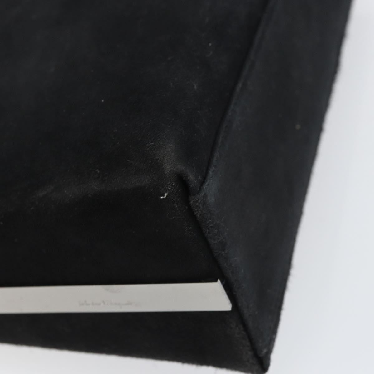 Salvatore Ferragamo Vintage Shoulder Bag Suede, BLACK, SUEDE, Shoulder bag