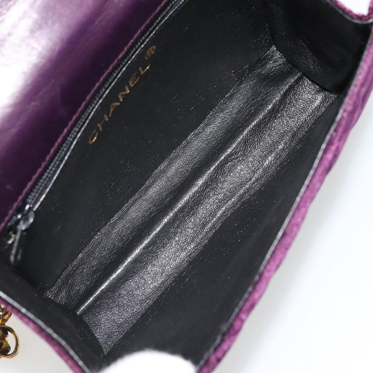 Chanel Wallet on Chain Quilted Velvet, Purple, Velvet, Handbag