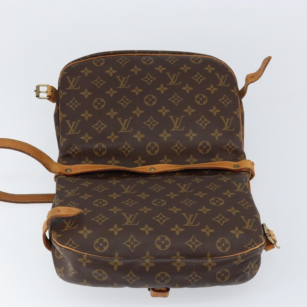 Louis Vuitton Saumur Handbag Monogram Canvas, BROWN, CANVAS, Shoulder bag