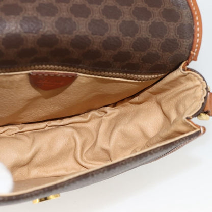 Celine Vintage Macadam Shoulder Bag Canvas and Leather, Brown, Canvas, Shoulder Bag