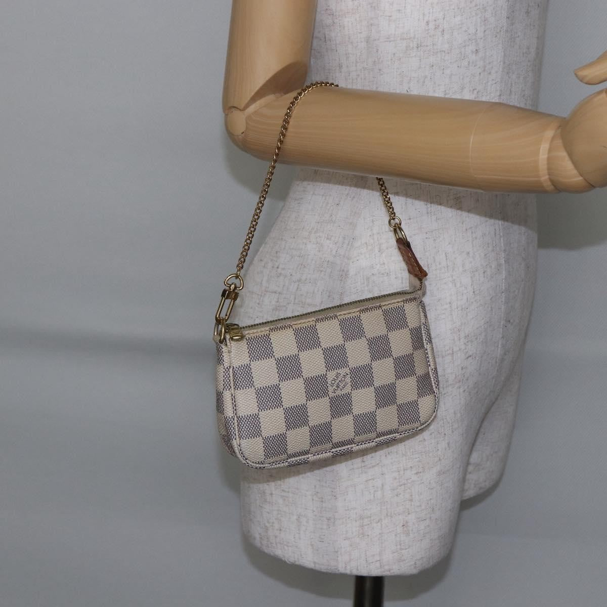 Louis Vuitton Pochette Accessoires Damier, WHITE, CANVAS, Clutche & pouche