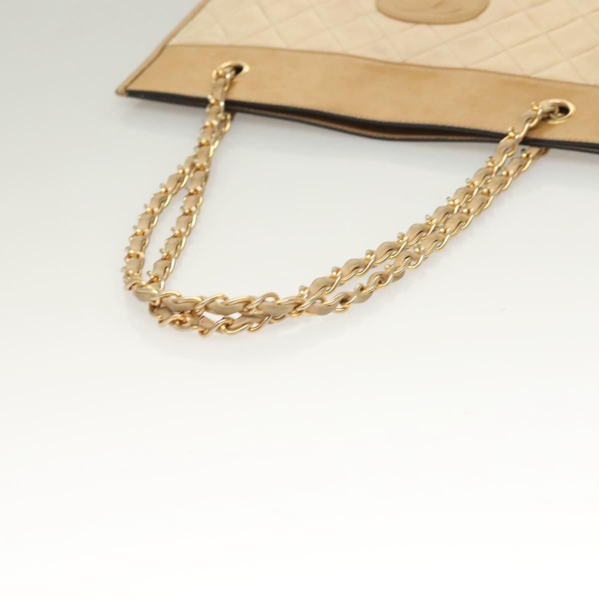 Chanel Chain Shoulder Bag Leather, BEIGE, LEATHER, Shoulder bag