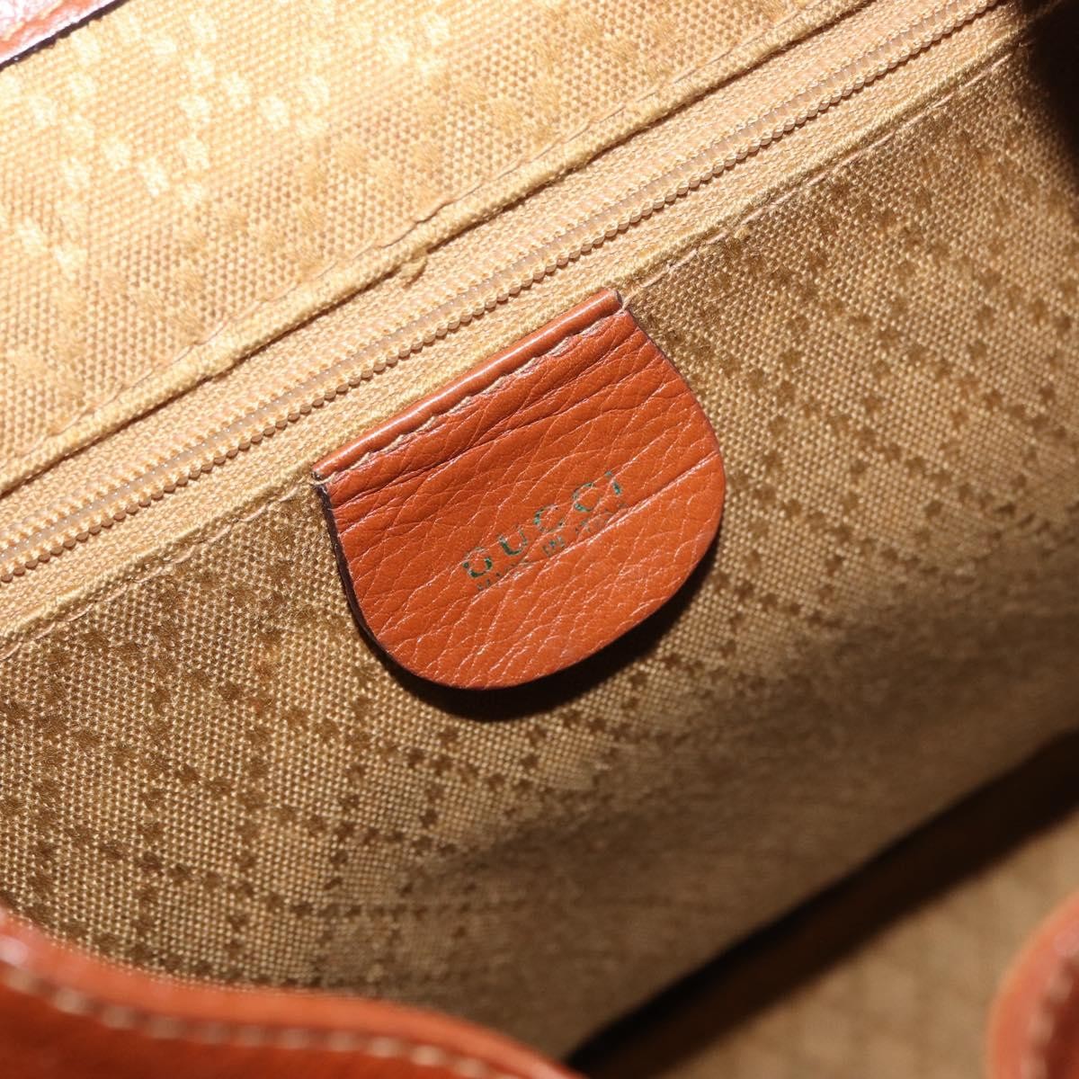 Gucci Vintage Bamboo Backpack Leather, Brown, Leather, Backpack
