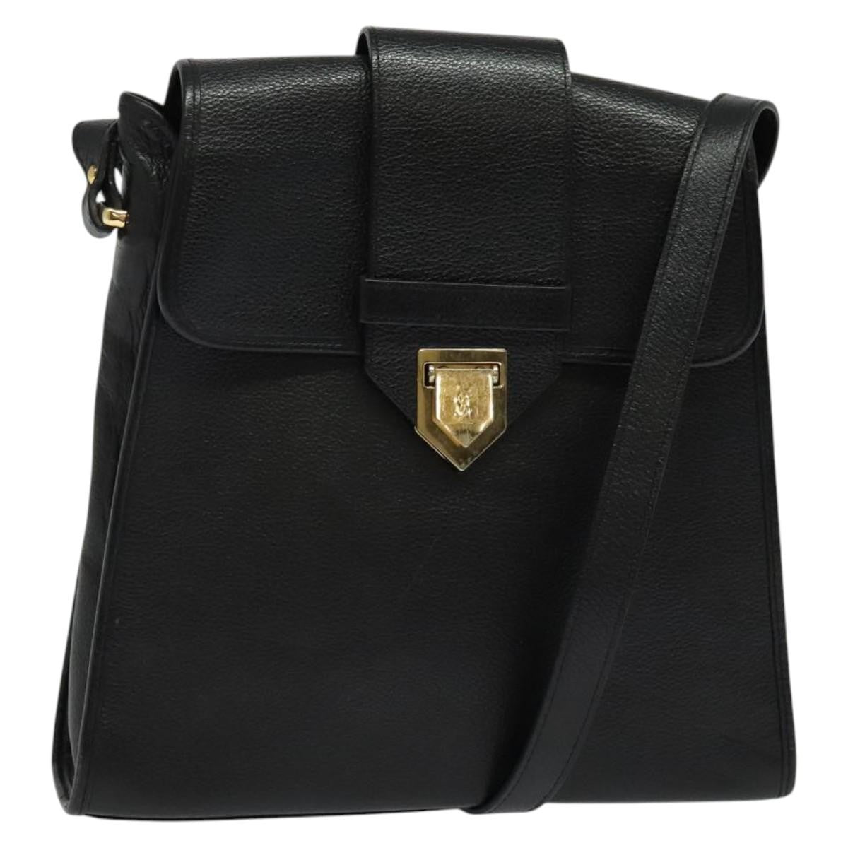 Saint Laurent Vintage Shoulder Bag Leather, BLACK, LEATHER, Shoulder bag