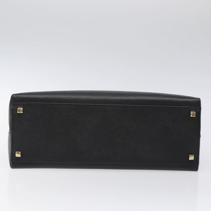 Salvatore Ferragamo Gancini Convertible Top Handle Bag Leather, BLACK, LEATHER, Handbag