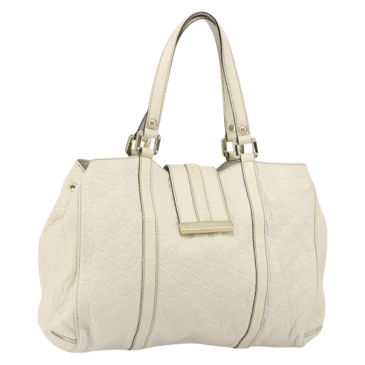 Gucci New Ladies Web Tote Guccissima Leather, WHITE, LEATHER, Tote bag