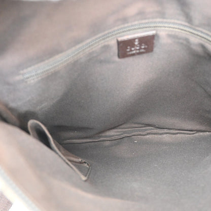 Gucci Zip Messenger Bag GG Canvas with Perforated Leather, BROWN, CANVAS, Shoulder bag