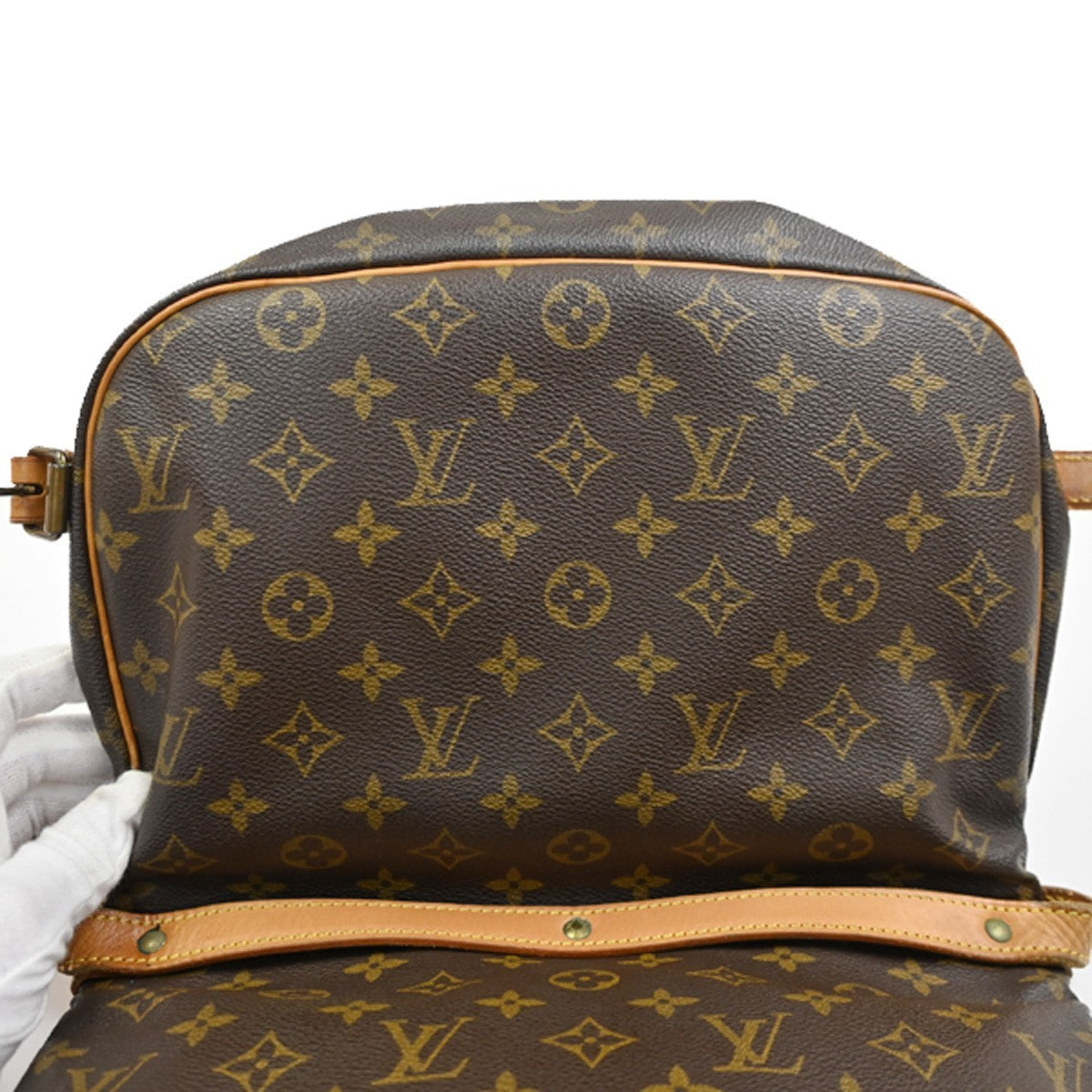 Louis Vuitton Saumur Handbag Monogram Canvas, Brown, Canvas, Shoulder Bag