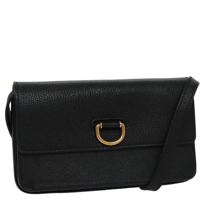 Burberry D-Ring Shoulder Bag Leather, BLACK, LEATHER, Shoulder bag