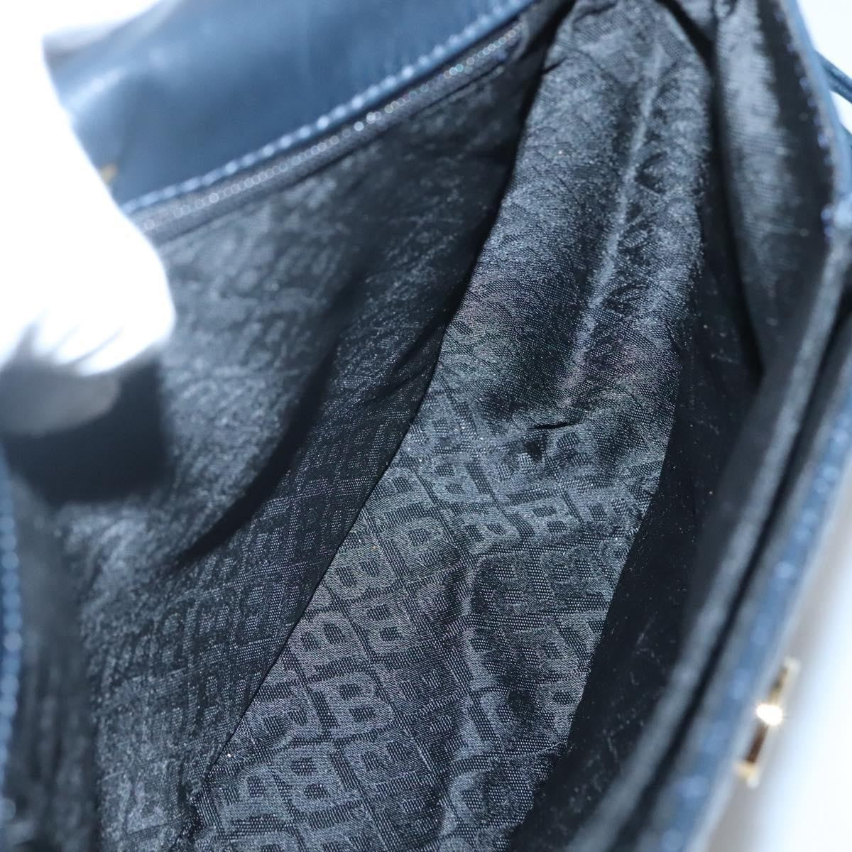 Bally Vintage Handbag Quilted Leather, NAVY, LEATHER, Handbag