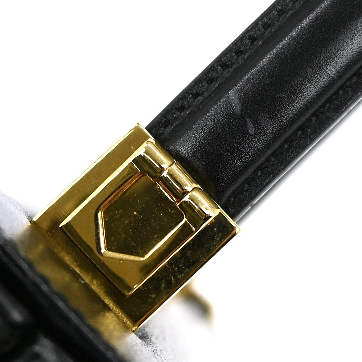 Salvatore Ferragamo Gancini handbag Leather, BLACK, LEATHER, Handbag