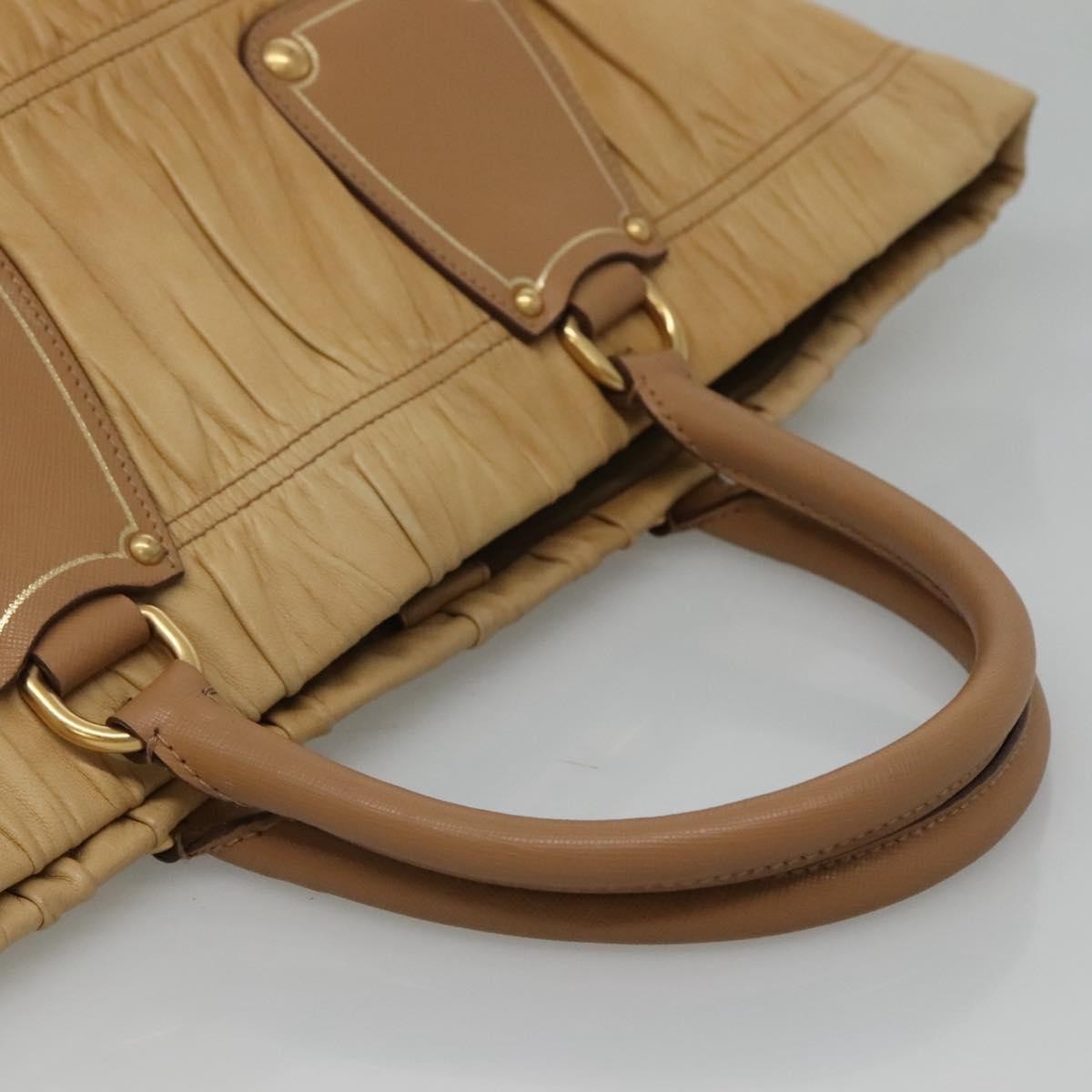 Prada Gaufre Tote Nappa Leather, BEIGE, LEATHER, Tote bag