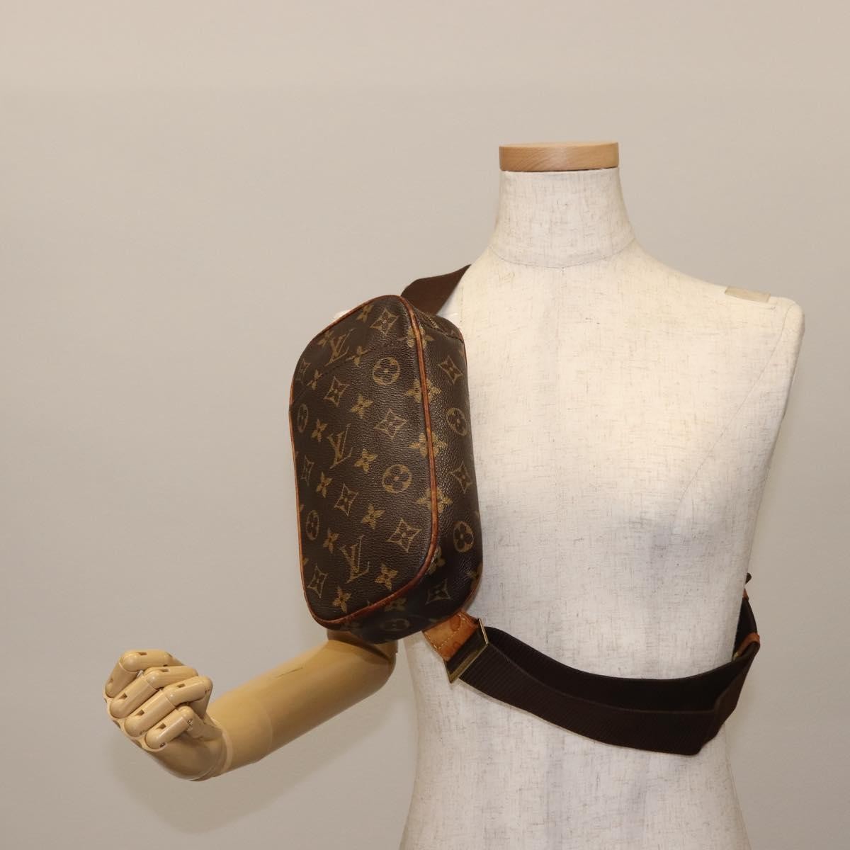 Louis Vuitton Pochette Gange Monogram Canvas, BROWN, CANVAS, Clutche & pouche