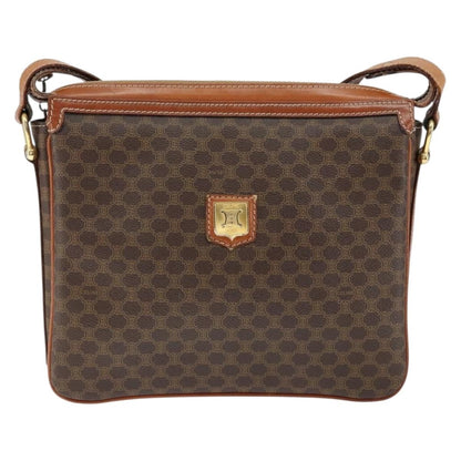 Celine Macadam Shoulder Bag PVC Leather, BROWN, CANVAS, Shoulder bag