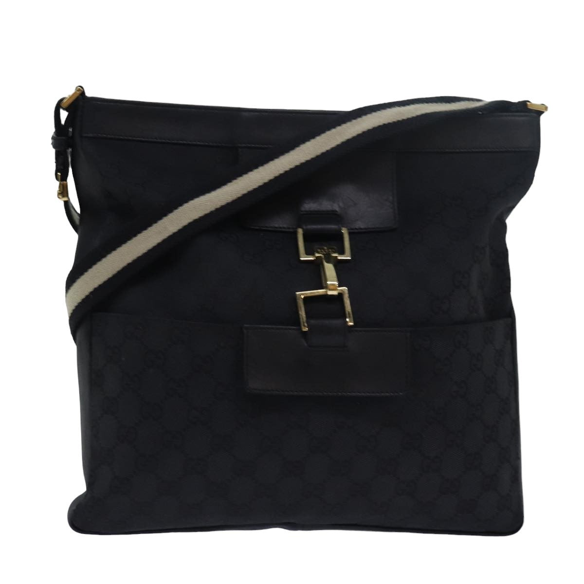 Gucci Vintage Jackie Shoulder Bag Canvas and Leather, Multicolour, Canvas, Shoulder Bag