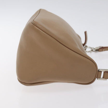 Salvatore Ferragamo Vintage Gancini Pochette Leather, BEIGE, LEATHER, Clutche & pouche