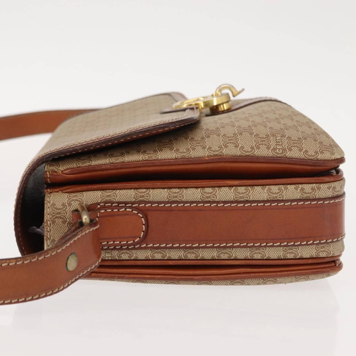 Celine Macadam Shoulder Bag PVC Leather, BEIGE, PVC, Shoulder bag