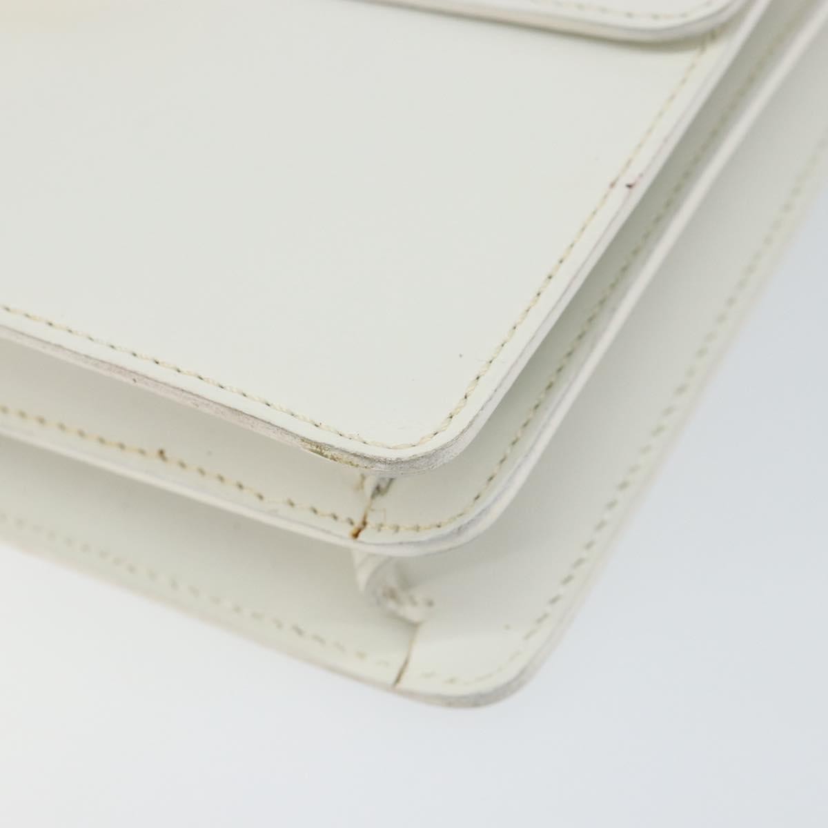 Celine Gancini Handbag Leather, WHITE, LEATHER, Handbag