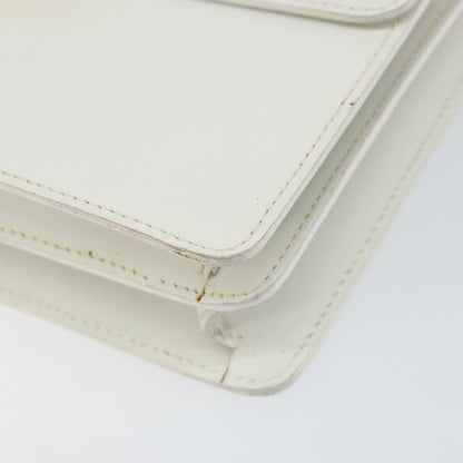 Celine Gancini Handbag Leather, WHITE, LEATHER, Handbag