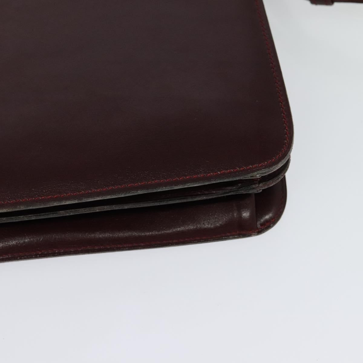 Christian Dior Flap Shoulder Bag Leather, BURGUNDY, LEATHER, Shoulder bag