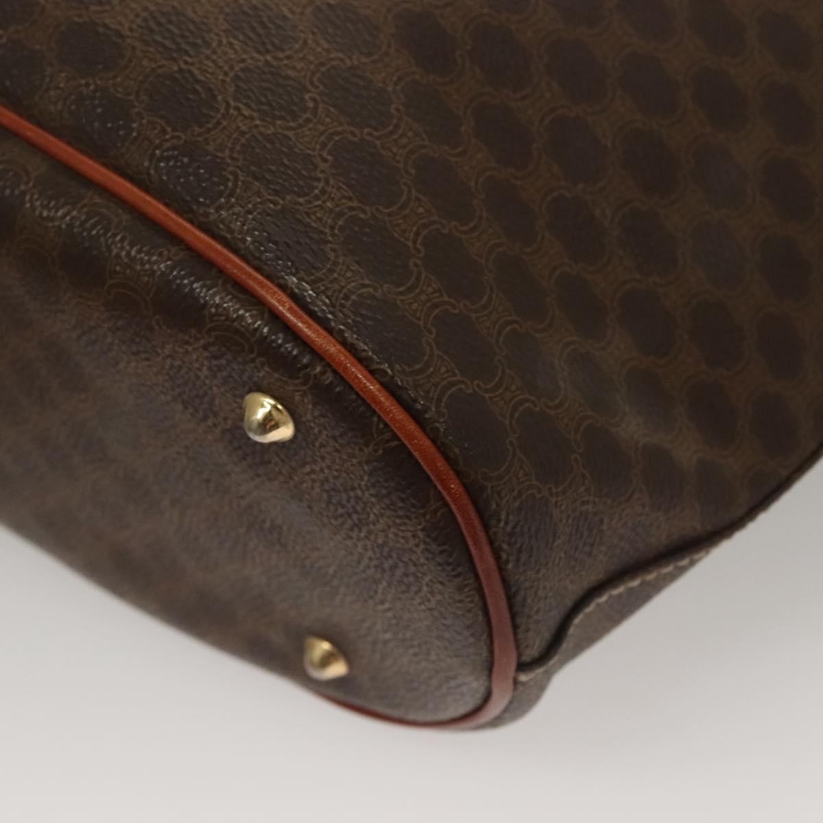 Celine Vintage Macadam Handbag Leather, BROWN, LEATHER, Handbag