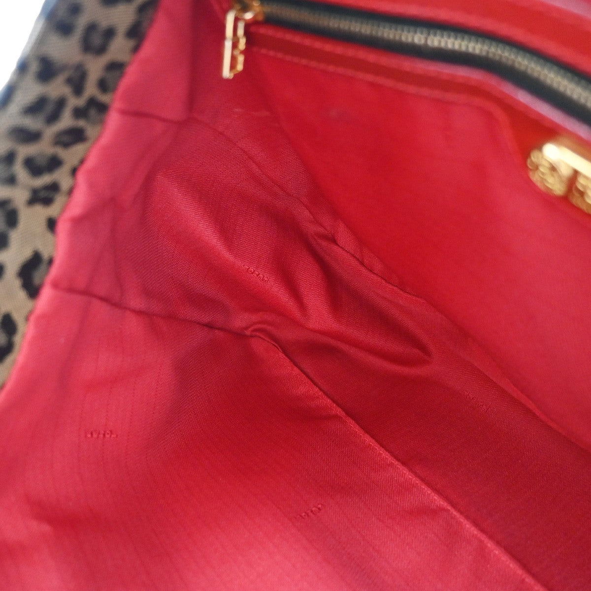 Fendi Vintage FF Handle Tote Leopard Print Jacquard, BROWN, CANVAS, Handbag