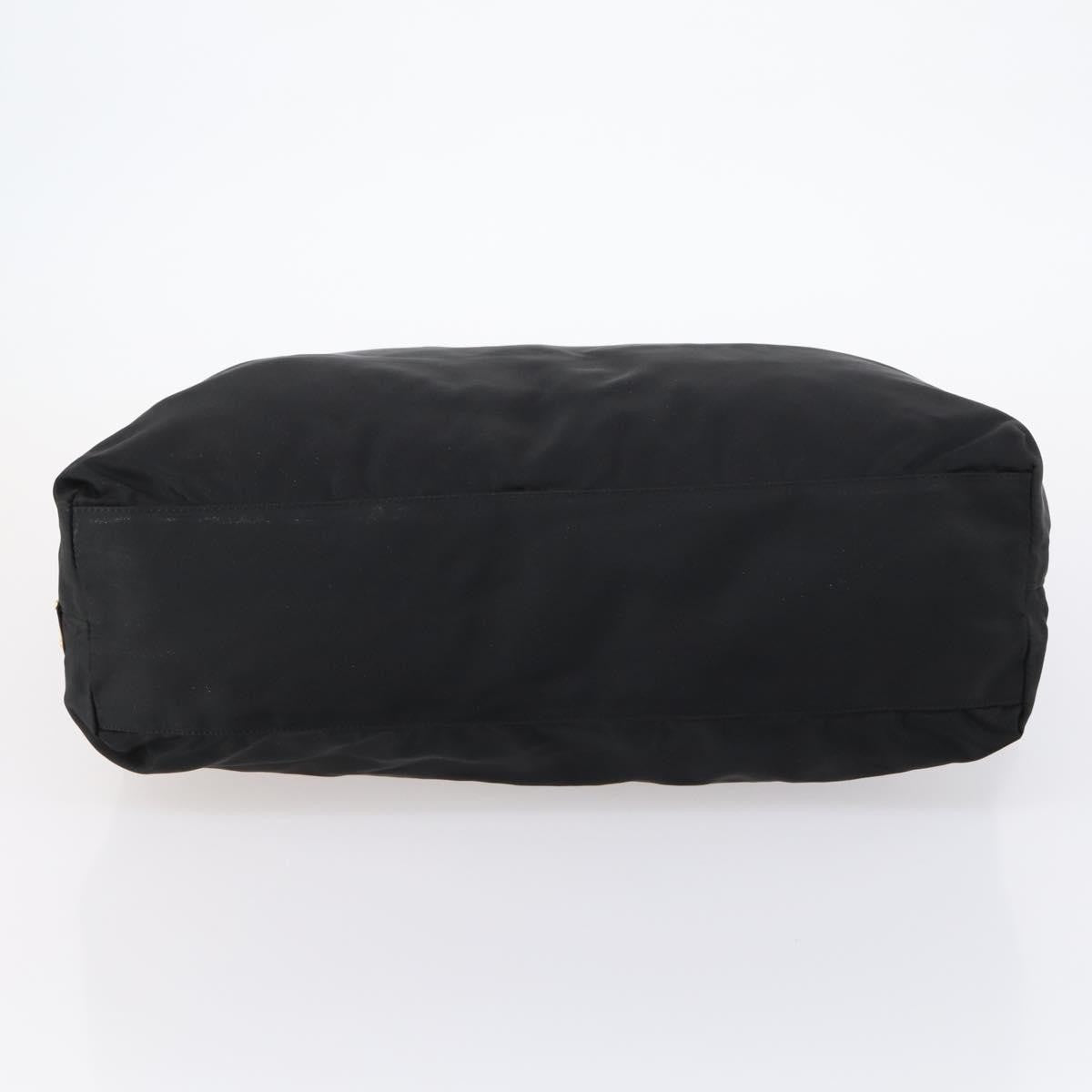 Prada Convertible Metal Handle Satchel Quilted Tessuto, BLACK, NYLON, Tote bag