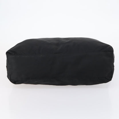 Prada Convertible Metal Handle Satchel Quilted Tessuto, BLACK, NYLON, Tote bag