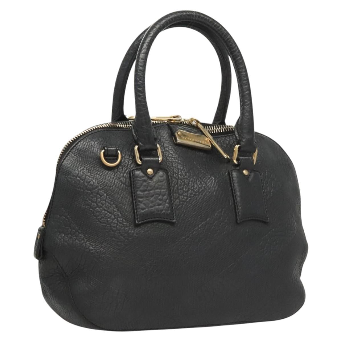 Burberry Orchard Bag Grained Leather, BLACK, LEATHER, Handbag