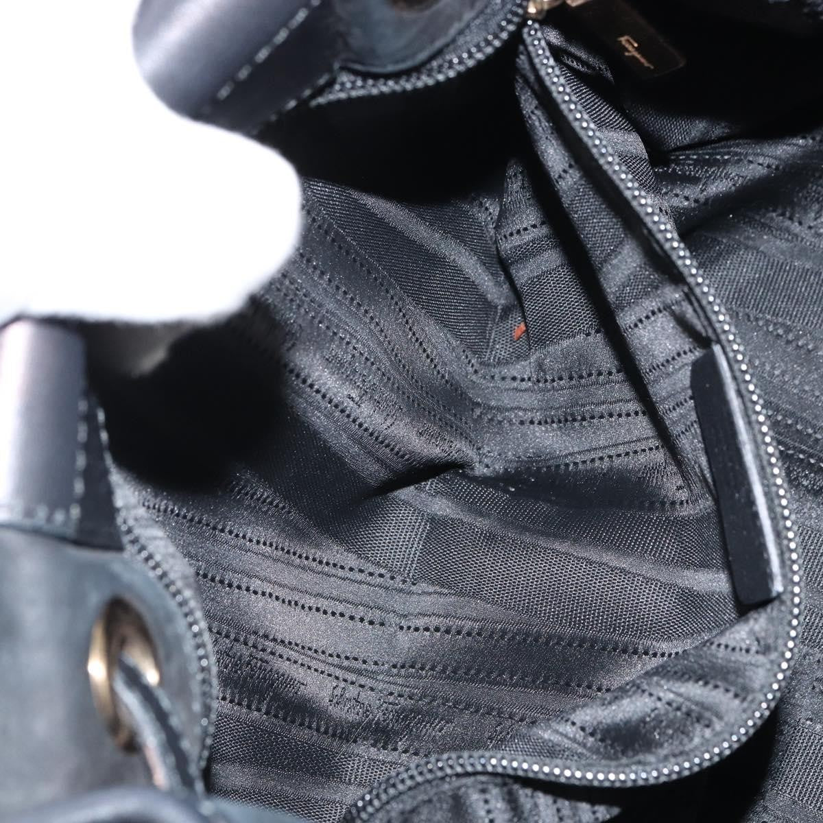 Salvatore Ferragamo Gancini Tote Suede, BLACK, SUEDE, Tote bag